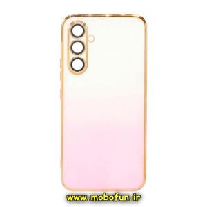 قاب گوشی Galaxy A34 5G سامسونگ طرح ژله ای مای کیس گلد لاین دور طلایی محافظ لنز دار شیشه ای دو رنگ کد 330