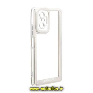 قاب گوشی Redmi Note 10 Pro - Redmi Note 10 Pro Max شیائومی طرح الکتروپلیتینگ ژله ای شفاف اورجینال اسپیس SPACE محافظ لنز دار نقره ای کد 637