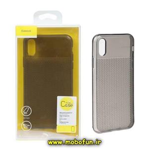 قاب گوشی iPhone XR آیفون طرح ژله ای ساده اورجینال شفاف بیسوس Baseus مشکی براق کد 98
