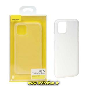 قاب گوشی iPhone 11 Pro آیفون طرح ژله ای ساده اورجینال سبک بیسوس Baseus بی رنگ WING مات کد 442-کپی
