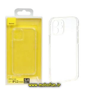 قاب گوشی iPhone 12 Mini آیفون طرح شیشه ای اورجینال بیسوس Baseus شفاف محافظ لنزدار کد 124