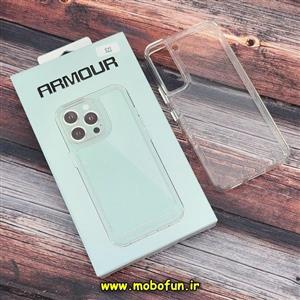 قاب گوشی Galaxy S22 سامسونگ اورجینال آرمور ARMOR طرح طلقی شیشه ای شفاف دکمه کرومی کد 28
