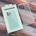 قاب گوشی iPhone 14 Pro Max آیفون اورجینال آرمور ARMOR طرح طلقی شیشه ای شفاف دکمه کرومی کد 212