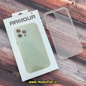 قاب گوشی iPhone 11 آیفون اورجینال آرمور ARMOR طرح طلقی شیشه ای شفاف دکمه کرومی کد 525