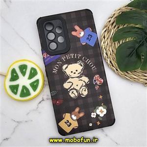 قاب گوشی Galaxy A53 5G سامسونگ طرح کبریتی چرمی اورجینال Unique Case محافظ لنزدار کپسولی خرسی تدی کد 646