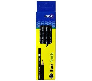 مداد مشکی اینوکس مدل Black Pencils بسته 12 عددی 