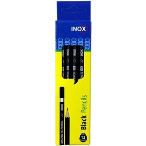 مداد مشکی اینوکس مدل Black Pencils بسته 12 عددی 