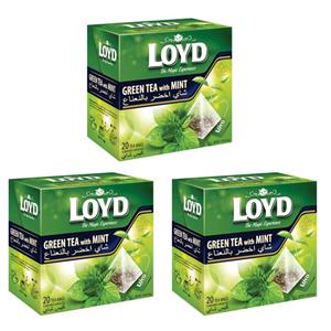 چای سبز لوید مدل نعنا مجموعه 3 عددی