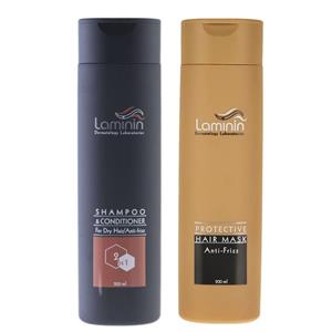 شامپو و ماسک کراتینه مو لامینین بسته دو عددی Laminin Keratin Hair Shampoo and Mask Pack of 2