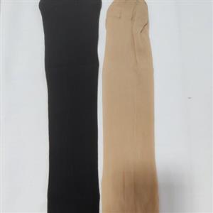 جوراب پارازین سه ربع ساده 20 در دو  رنگ کرم و مشکی زیر زانو مارک شکیبا و کفه دار خط دار 20 به رنگ مشکی و سه ربع کفه دار