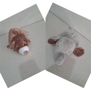 عروسک پولیشی دو طرفه خرس و فیل