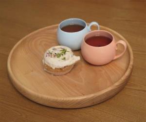 سینی چوبی قطر 28 نوع چوب راش یک تکه برند ماه وود