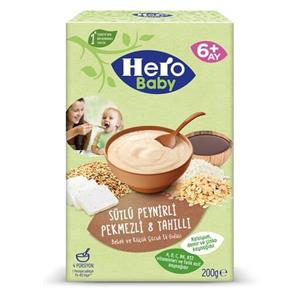 سرلاک شیر، پنیر، شیره انگور و 8 غلات هرو بیبی 200 گرم hero baby sutlu peynirli 