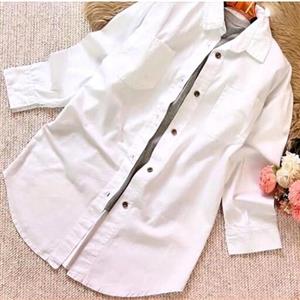 شومیز مانتو لینن ساده دو جیب یقه مردانه