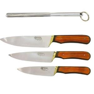 ست چاقوی 3 پارچه آشپزخانهبه همراه چاقو تیز کن