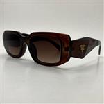 عینک آفتابی پرادا prada ایتالیا دسته سه بعدی قهوه ای کد 5916 همراه کاور و دستمال 