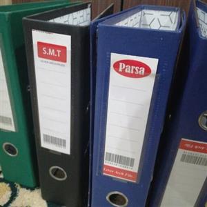 زونکن آ4 قفل فلزی در 3رنگ آبی، مشکی و سبز با قطر تقریبی 7سانتی متر