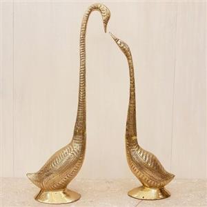 مجسمه قو برنزی سایز بزرگ جفتی( مجسمه برنجی)
