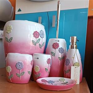 ست سرویس بهداشتی 6تکه پلی رزین کنتراست کد6032