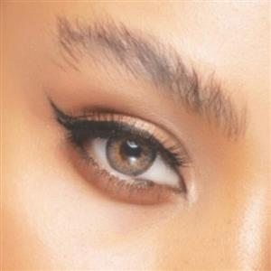 لنز چشم طبی رنگی فصلیrainbow مدل gray3(tone303)رنگ طوسی مرکز عسلی دور مشکی