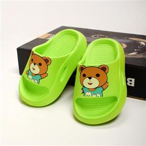 دمپایی پسرانه پاپا مدل تدی خرسی کد 350525 رنگ سبز سایز 22 تا 24