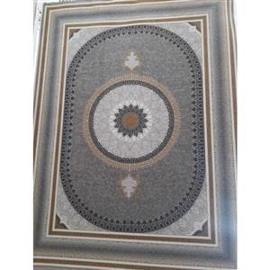 فرش ماشینی 1200 شانه اصل تراکم 3600 طرح ستایش زمینه نقره ای 12 متری جنس اکرولیک