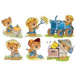 استیکر دیواری صالسو آرت طرح teddy farmer mjr 