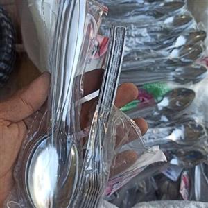 قاشق و چنگال ضخیم قاشق چنگال ضد زنگ شش عدد240گرمی دستی 55 