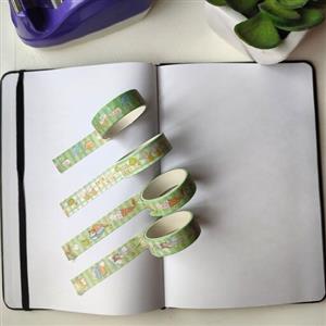 چسب نواری کاغذی کیوت تم سبز. .. هر عدد