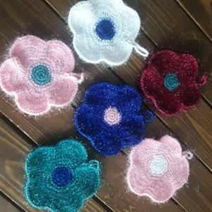 اسکاچ سوزنی قلاب بافی طرح گل در پک اقتصادی 6 عددی