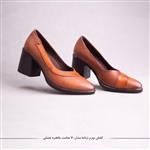 کفش زنانه اسپرت چرم مدل خاطره پاشنه هفت سانت  در رنگ های مشکی و عسلی سایز 37 تا 41