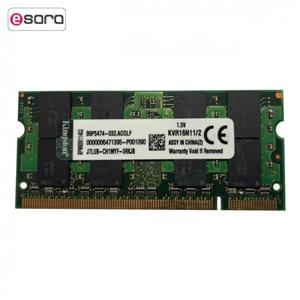 رم لپ تاپ کینگستون مدل DDR3 1600MHz ظرفیت 2 گیگابایت