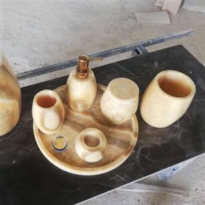 ست کامل سنگی جا مسواکی جا صابونی جا مایه ای