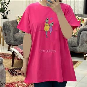 تیشرت زنانه نخ پنبه برند اچ اند ام مناسب 38 تا 52
