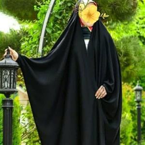 چادر مشکی طرح  عبا جده (عربی)یاس تِک . جنس کرپ حریر اسود  شهرکرد.در همه سایزها