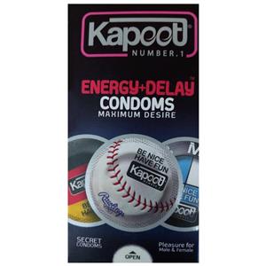 کاندوم تاخیری کاپوت مدل Energy + Delay بسته 12 عددی Kapoot Energy Condoms 12Pcs