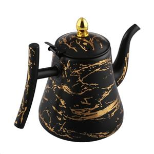 قوری استیل یونیک اصل حک شده طرح ماربل  یک ونیم لیتری