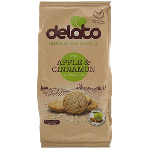 کوکی حاوی جودوسر با سیب و طعم دارچین دلاتو مقدار 150گرم Delato Deicious Oat Cookies With Apple And Cinnamon Super Healthy Cooki 150gr