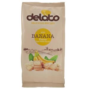 بیسکوییت با طعم موز دلاتو مقدار 170 گرم Delato Deicious Biscuits With Banana Flavor Super Heaithy Biscuits 170gr