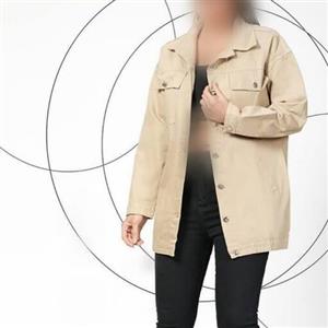 کت جین کتان اسپرت مانتویی زنانه و دخترانه رنگبندی کرم مشکی یخی