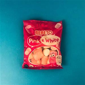 مارشمالو ببتو مدل Pink And White مقدار 60گرم Bebeto Pink And White Jelly Gum 60gr