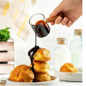 سس خوری دسته چوبی پیرکس مایا ظرف سس خوری بلور دسته چوبی کیوت و بامزه پلاسکو دهقان