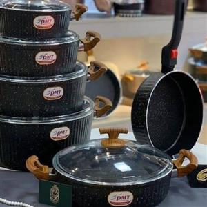 سرویس قابلمه 11 پارچه پی ام تی مدل السا مشکی