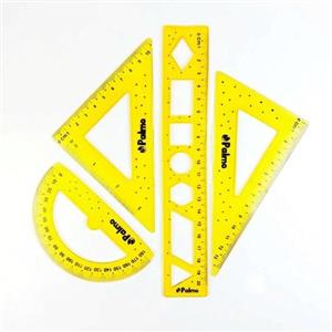 ست خط کش و گونیا و نقاله ژله ای پالمو (سرویس 4 تیکه)