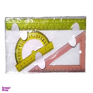 ست خط کش و گونیا و نقاله ژله ای پالمو (سرویس 4 تیکه)