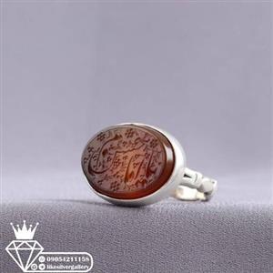 انگشترنقره مردانه رکاب صفوی حکاکی یاامام حسن نقره عیار925 