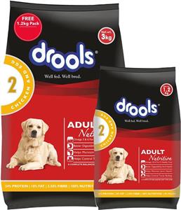 غذای سگ 3 کیلو گرم1.2 کیلو گرم  drools chicken and egg adult dry dog food