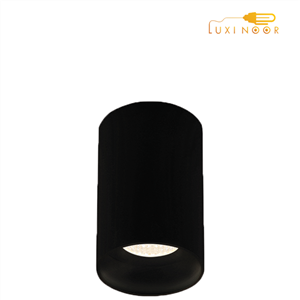 چراغ هالوژن سقفی روکار ال ای دی لوکس استوانه‌ای مدرن فلزی تزئینی بدنه مشکی مینیمال وارداتی ضد آب ۱۲ وات FEC کد 512B