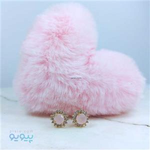 گوشواره میخی نگین صورتی