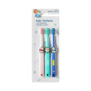 مسواک کودک مینیسو 3 عددی miniso family sports lovely toothbrushes for kids 